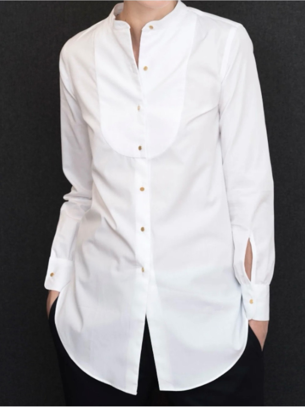 Officine Generale White Cotton Button Down Small